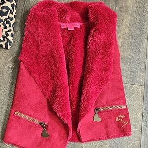 Betsey Johnson Fuchsia Faux Fur Vest for Kids